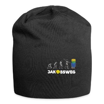 JAKOBSWEG Humor Evolution Wanderer Pilger Reise - Jersey-Beanie - Schwarz - Vorne