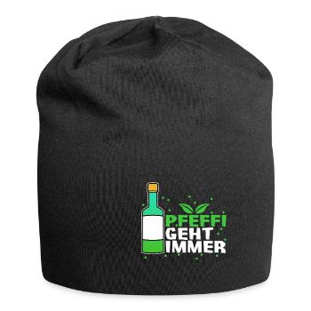 Pfeffi geht immer Vintage Alkohol Schnaps lustig L - Jersey-Beanie - Schwarz - Vorne