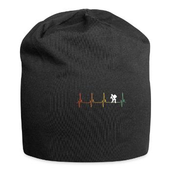 Battement de coeur accordéon rétro - Bonnet en jersey - noir - Devant