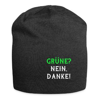 Grüne nein Danke retro Politik Statement - Jersey-Beanie - Anthrazit - Vorne