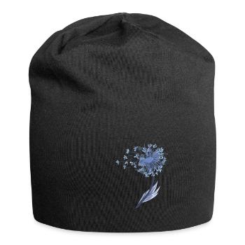 Pissenlit pissenlit graines soufflant vent symbole - Bonnet en jersey - noir - Devant