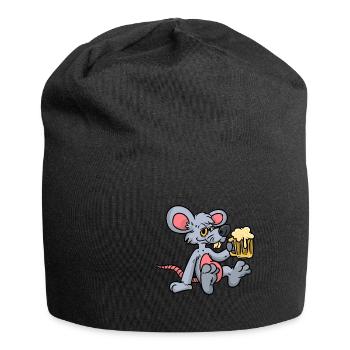 Bier Ratte - Jersey-Beanie - Schwarz - Vorne