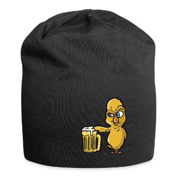 Chick with beer - Jersey Beanie - black - Front