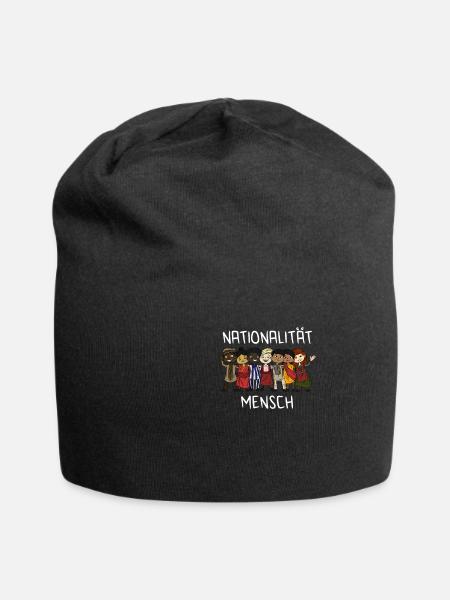 Nationalität Mensch Antirassismus Gegen Nazis - Jersey-Beanie - Schwarz