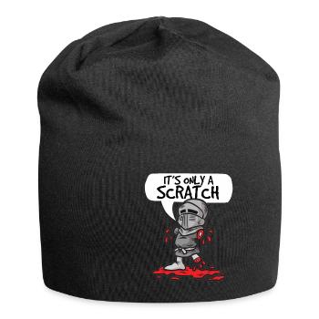 ITS ONLY A SCRATCH Ritter mit Fleischwunde Humor - Jersey-Beanie - Schwarz - Vorne
