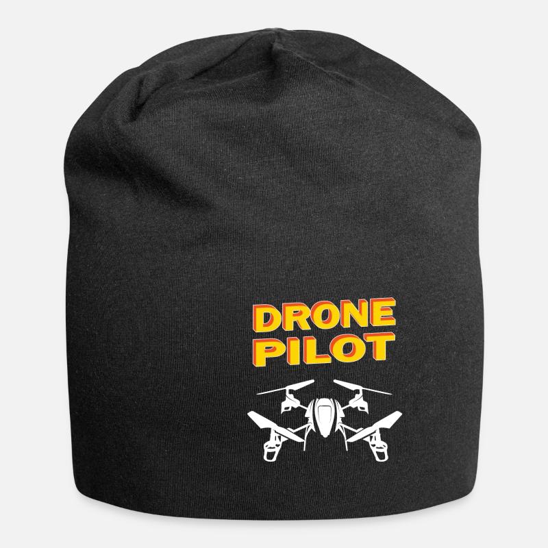 Drohne Drohnen Drone Quadrocopter Pilot Geschenk - Jersey-Beanie - Schwarz