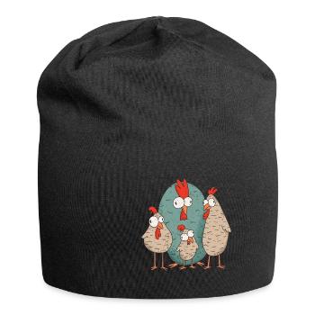 Famille de poulet fou - Bonnet en jersey - noir - Devant