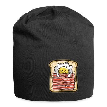 BED AND BREAKFAST Toast Fried Egg Ham Humor - Jersey Beanie - black - Front