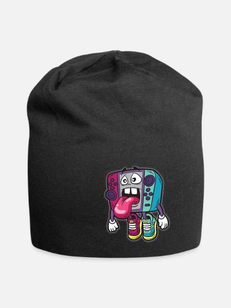 Gamer Humor Lustiger Cartoon Comic Controller - Jersey-Beanie - Schwarz