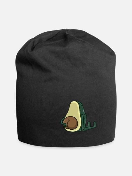 Avocado Butt Funny Avocado-Liebhaber Gift - Jersey-Beanie - Schwarz
