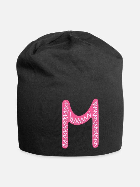 Lettre m - Bonnet en jersey - noir