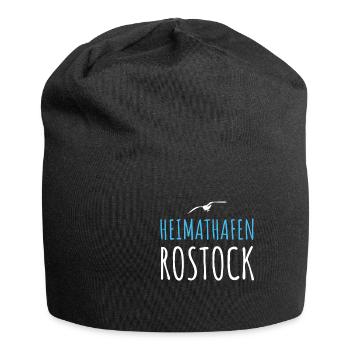 Heimathafen Rostock Rostocker Geschenkidee - Jersey-Beanie - Schwarz - Vorne