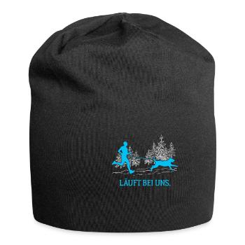 Läuft bei uns Canicross Hundesport Laufen Männer - Jersey-Beanie - Schwarz - Vorne