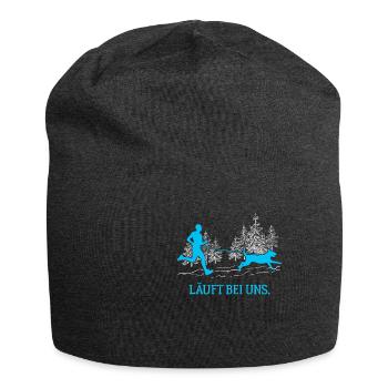 Läuft bei uns Canicross Hundesport Laufen Männer - Jersey-Beanie - Anthrazit - Vorne
