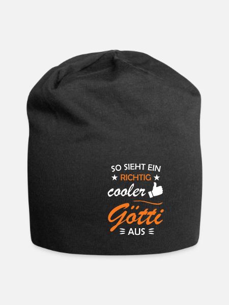 Götti Geschenkidee Firmgötti Taufgötti Göti fragen - Jersey-Beanie - Schwarz