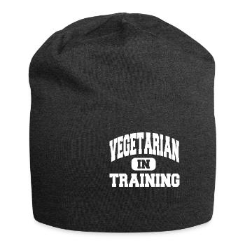 Vegetarian in training - Jersey Beanie - charcoal grey - Front