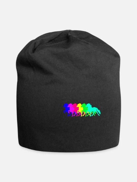Islandpferd Regenbogen - Jersey-Beanie - Schwarz