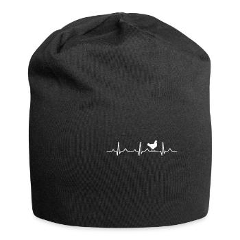 Heartbeat chicken - Jersey Beanie - black - Front
