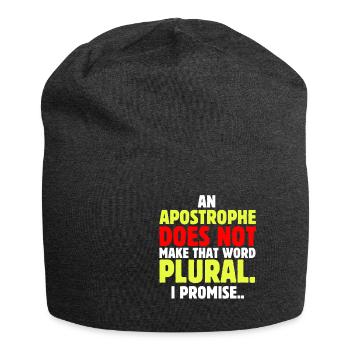 Interpunktionstag Englischlehrer Grammatik Grammat - Jersey-Beanie - Anthrazit - Vorne