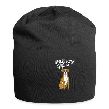 Stolze Boxer Mama Hund Hunderasse - Jersey-Beanie - Schwarz - Vorne