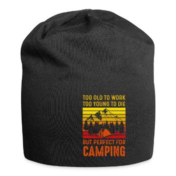 Camping zu alt zum arbeiten - Jersey-Beanie - Schwarz - Vorne
