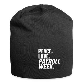 National Payroll Week Peace Love Payroll Week Busi - Jersey-Beanie - Schwarz - Vorne