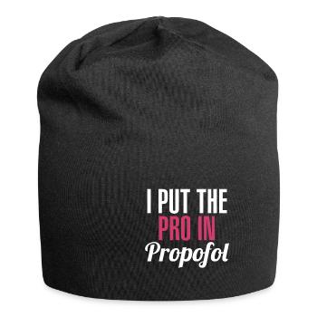 CRNA I stellt den Beweis in Propofol Scrub Life Me - Jersey-Beanie - Schwarz - Vorne