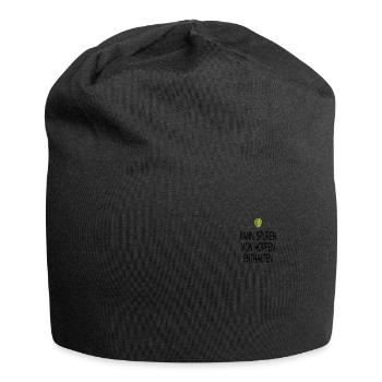 Kann Spuren Von Hopfen Enthalten Gerste Bier - Jersey-Beanie - Schwarz - Vorne