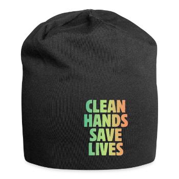 Germ-phobic clean hands save lives Quarantine-Hy - Jersey Beanie - black - Front