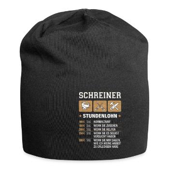 Schreiner Stundenlohn Tischler Schreinermeister - Jersey-Beanie - Schwarz - Vorne