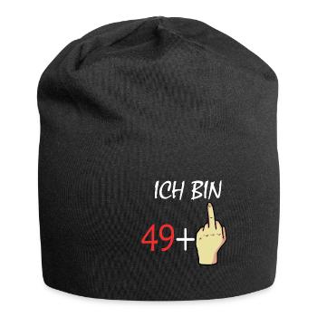 50ter Geburstag 50 Jahre 49+1 Sarkasmus - Jersey-Beanie - Schwarz - Vorne