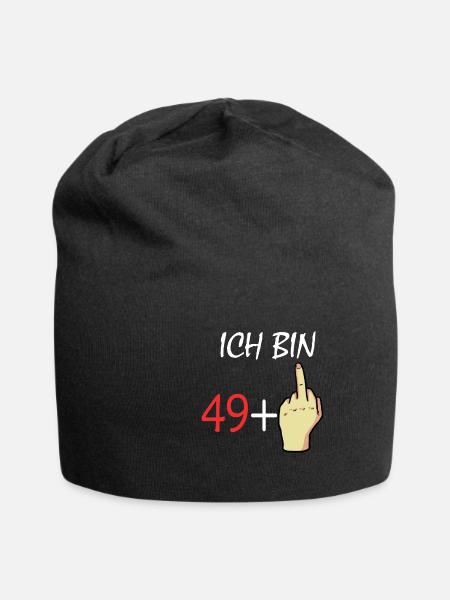 50ter Geburstag 50 Jahre 49+1 Sarkasmus - Jersey-Beanie - Schwarz