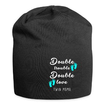 Schwangerschaft von Zwillingen Twins - Jersey-Beanie - Schwarz - Vorne