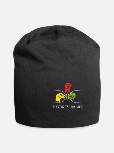 Elektrizität erklärt Physik Lehrer Elektriker Fun - Jersey-Beanie - Schwarz
