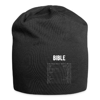 Christian Bible Verses Psaume Avec La Bible Hotline - Bonnet en jersey - noir - Devant