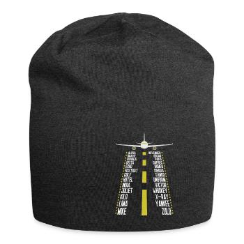 Alphabet pilote pour voler, avion, - Bonnet en jersey - charbon - Devant