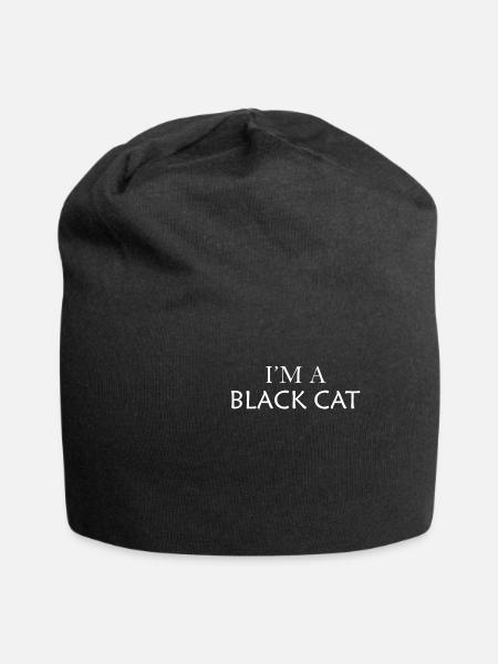 Je suis un chat noir Halloween - Bonnet en jersey - noir