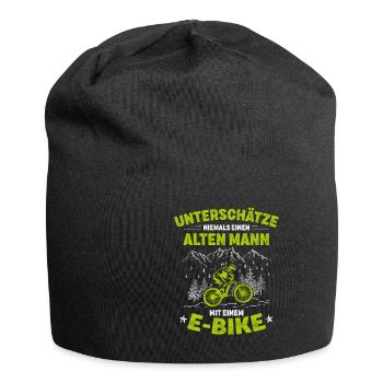 Unterschätze niemals Alter Mann Pedelec E-Bike Fun - Jersey-Beanie - Schwarz - Vorne