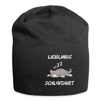 Lieblings Schlafshirt Nachthemd Geschenk - Jersey-Beanie - Schwarz - Vorne