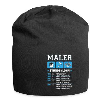 Maler Stundenlohn Lackierer Handwerker Meister Fun - Jersey-Beanie - Schwarz - Vorne