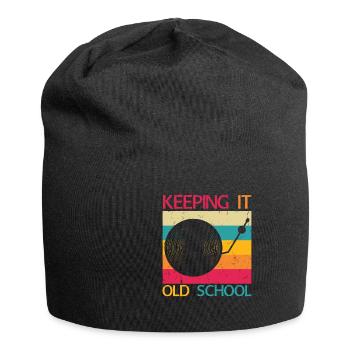 Keeping It Old School Vinyl - Jersey Beanie - black - Front