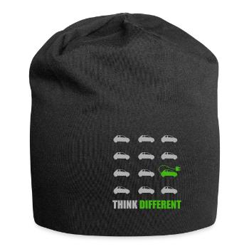 Think Different Electric Car E-Car Say I Climate - Jersey Beanie - black - Front
