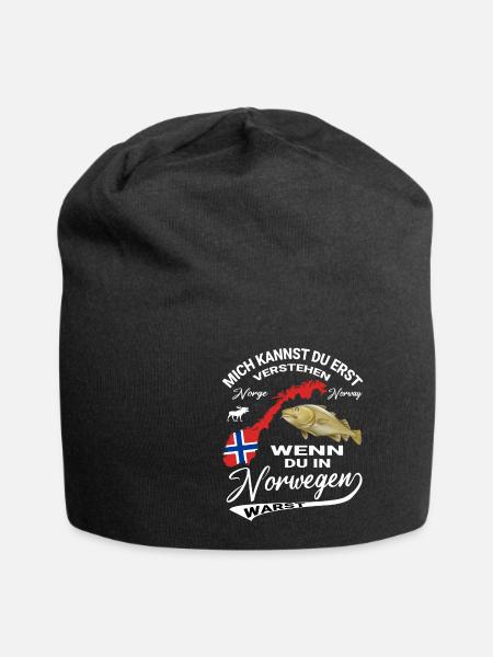 Norwegen Angler Fischer Design für einen Angler - Jersey-Beanie - Schwarz
