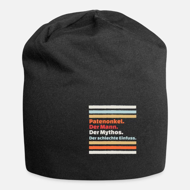 Onkel, Patenonkel und Taufpate Geschenkidee - Jersey-Beanie - Schwarz