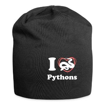 J'aime les pythons - Bonnet en jersey - noir - Devant