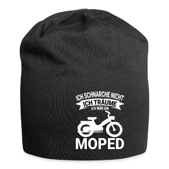 Moped Mopeds Mofa Roller Zweirad Mokick Biker - Jersey-Beanie - Schwarz - Vorne