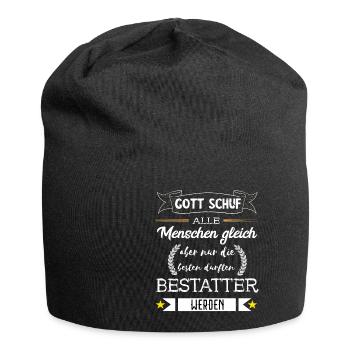 Lustige Bestatter Friedhof Bestattung Geschenke - Jersey-Beanie - Schwarz - Vorne