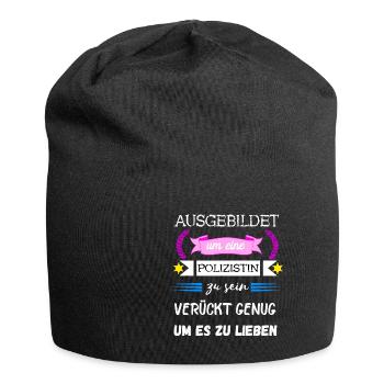 Polizei Beamtin Polizistin Polizeibeamtin - Jersey-Beanie - Schwarz - Vorne