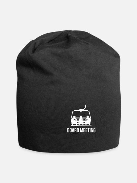 Board Snowboard Meeting Snowboarder Gift - Jersey Beanie - black