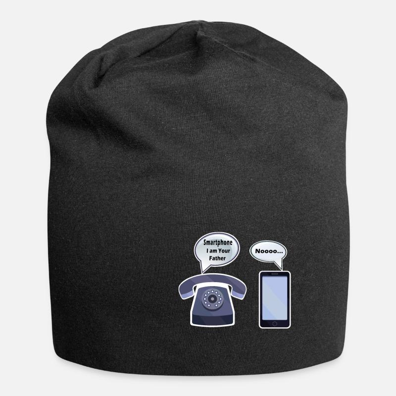 Telefon und Smartphone - Jersey-Beanie - Schwarz